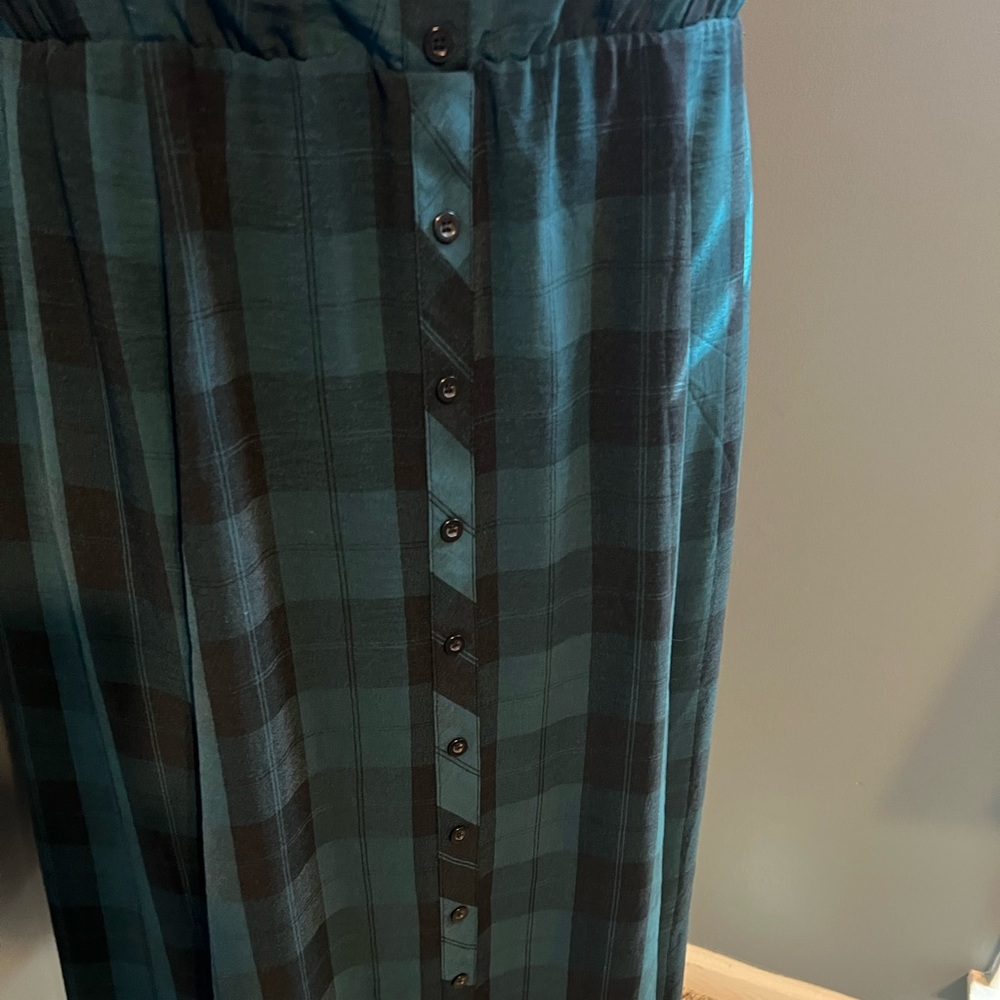 Torrid Green Plaid Button-Front Midi Dress - Picture 6 of 14